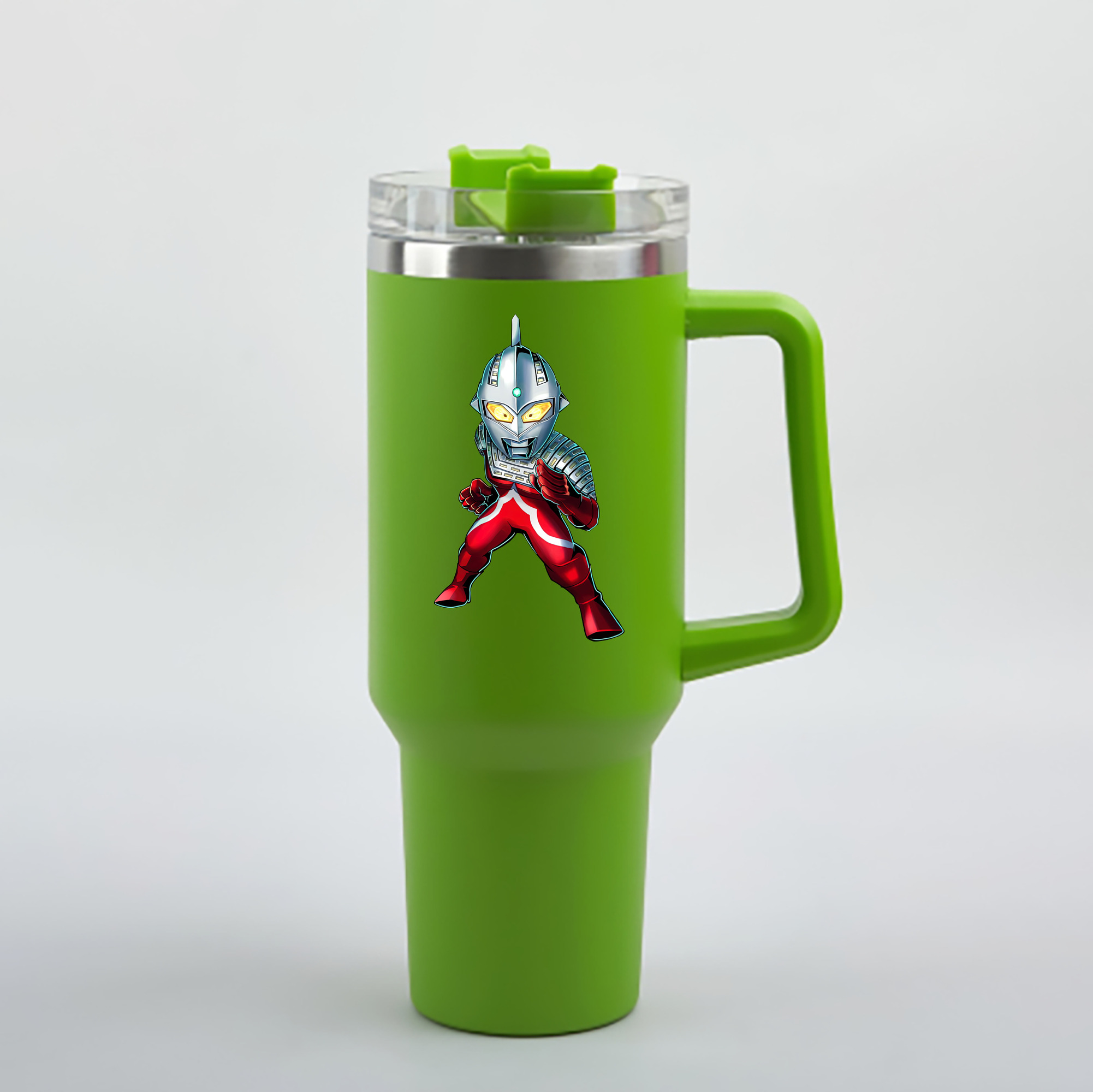 （画像用） ウルトラマン Ultraman 1200mL車用タンブラー - クリスタルステッカー（プラスチックストロー付き）